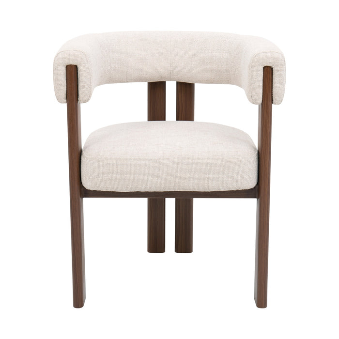 DÉJA Living - Fauteuil Beige Stof - Walnoot - 67x60x70cm - Aragon