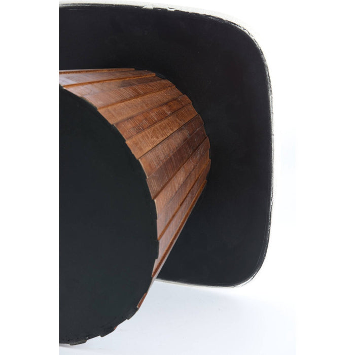 Light&living Bijzettafel 45x45x35 cm OKATO crème+hout bruin