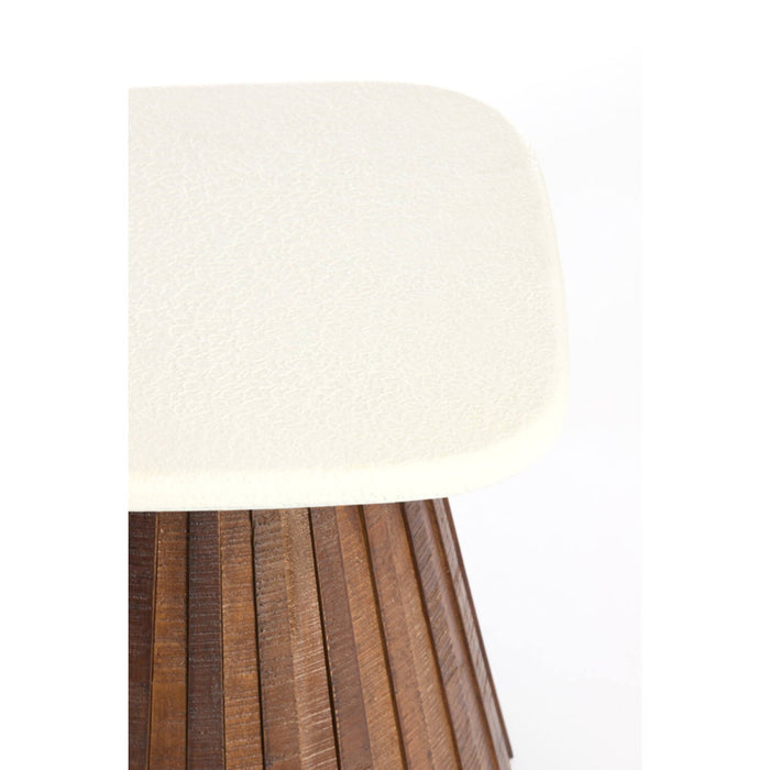 Light&living Bijzettafel 45x45x40 cm OKATO crème+hout bruin