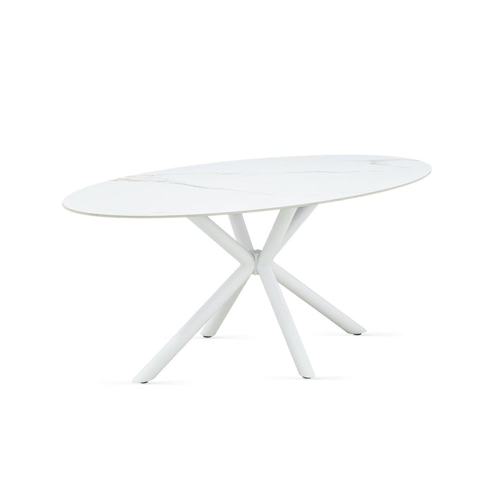 Giga Meubel - Eettafel Roxy Keramisch Wit Ovaal 180cm