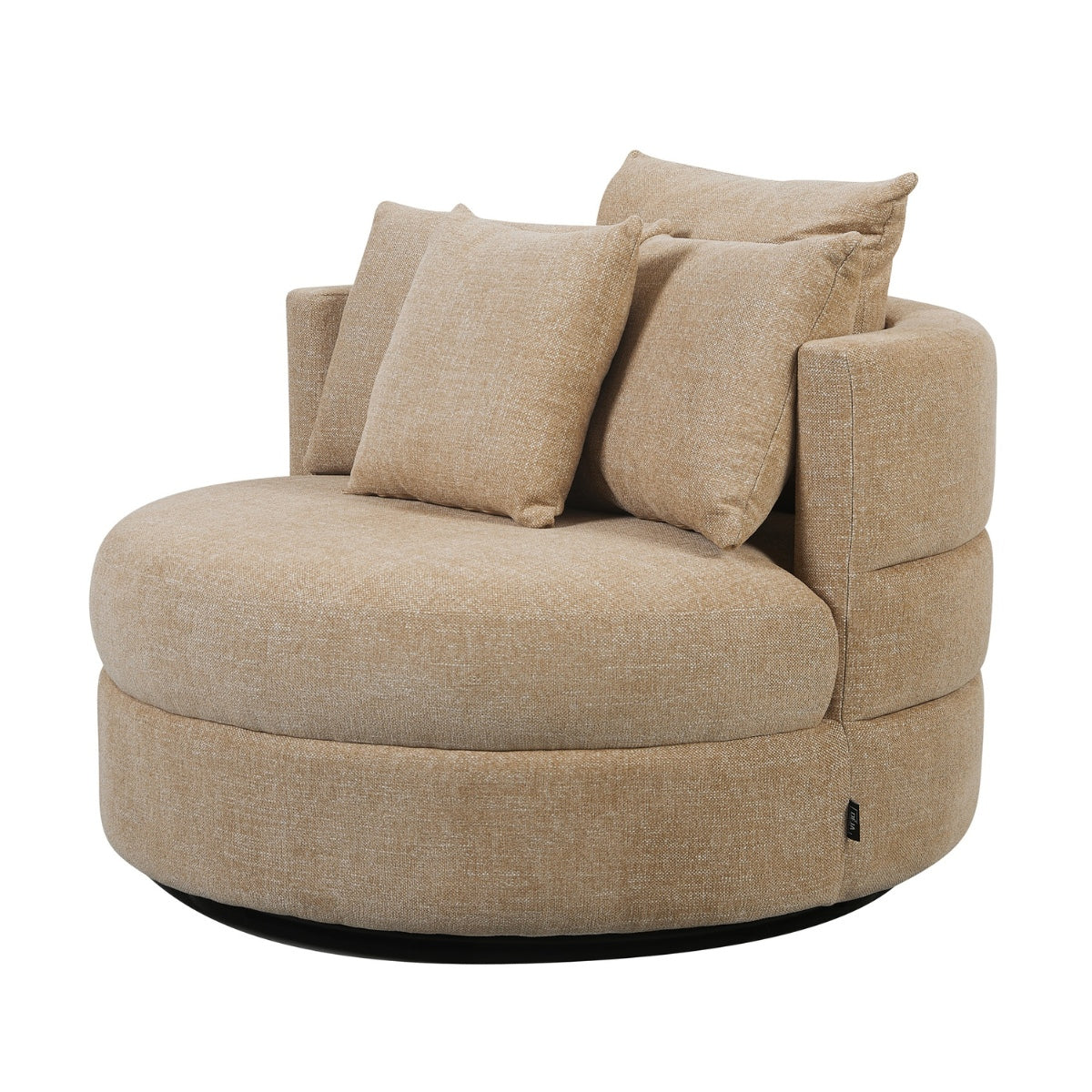 DÉJA Living - Draaifauteuil Taupe Stof - 100x100x84cm - Miles