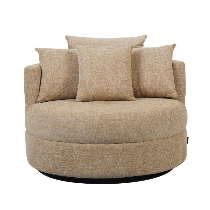 DÉJA Living - Draaifauteuil Taupe Stof - 100x100x84cm - Miles