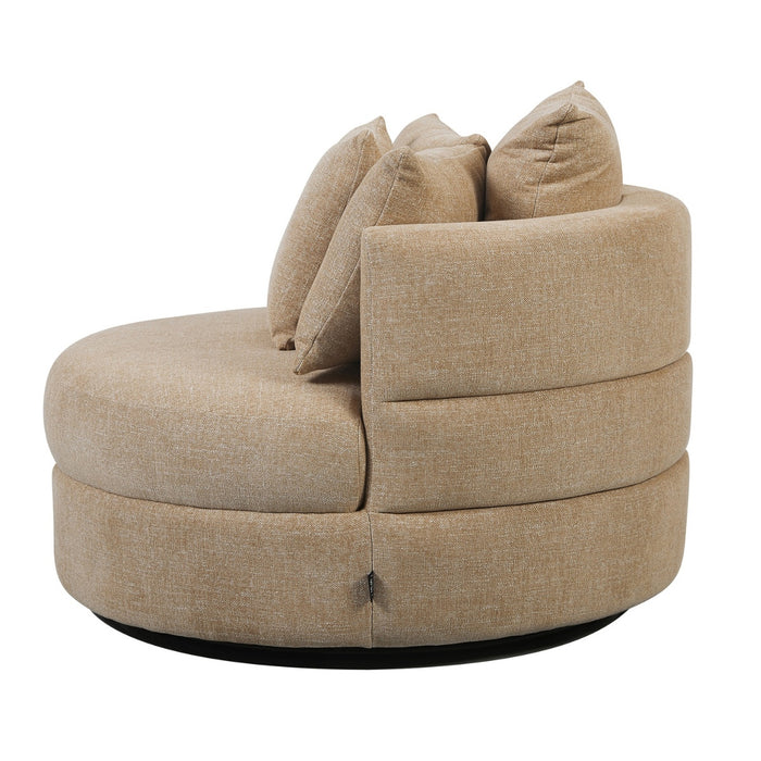 DÉJA Living - Draaifauteuil Taupe Stof - 100x100x84cm - Miles