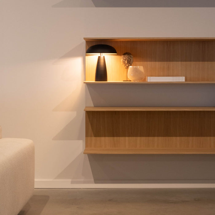 Atmooz Tafellamp Delilah - Zwart & Goud - Ø 25 cm - Metaal - Dimbaar