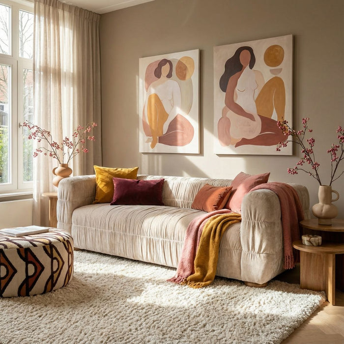 DÉJA Living - 3-zits Bank Beige Stof - 240x97x75cm - Matre