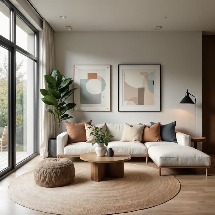 Mrcarpet Rond jute vloerkleed naturel 120cm