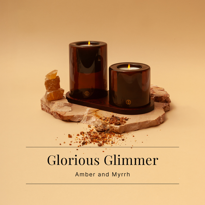 Spaas Delight Giftbox Glorious Glimmer – 2 Geurkaarsen & Schaal