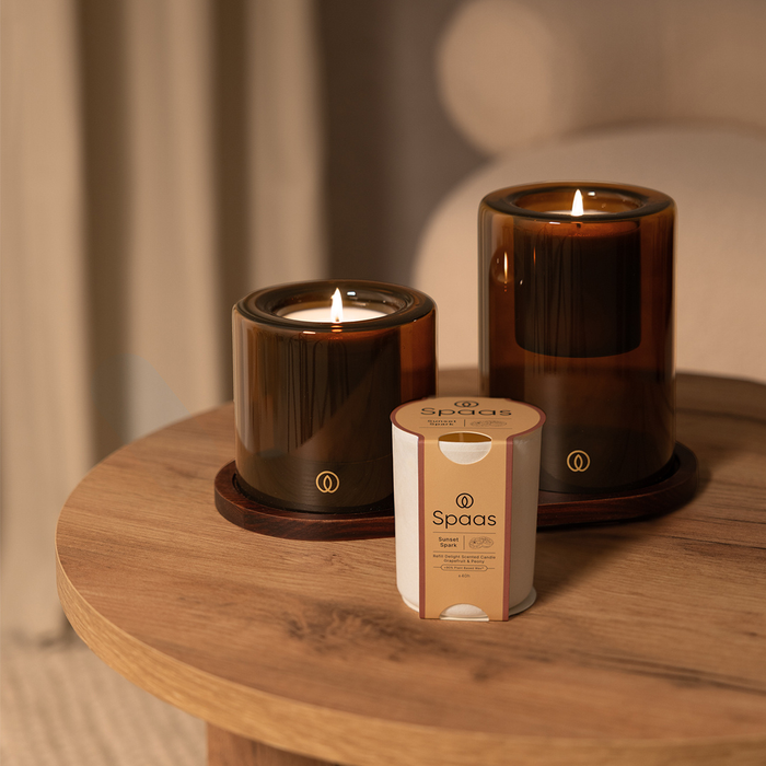 Spaas Delight Giftbox Sunset Spark – 2 Geurkaarsen & Schaal