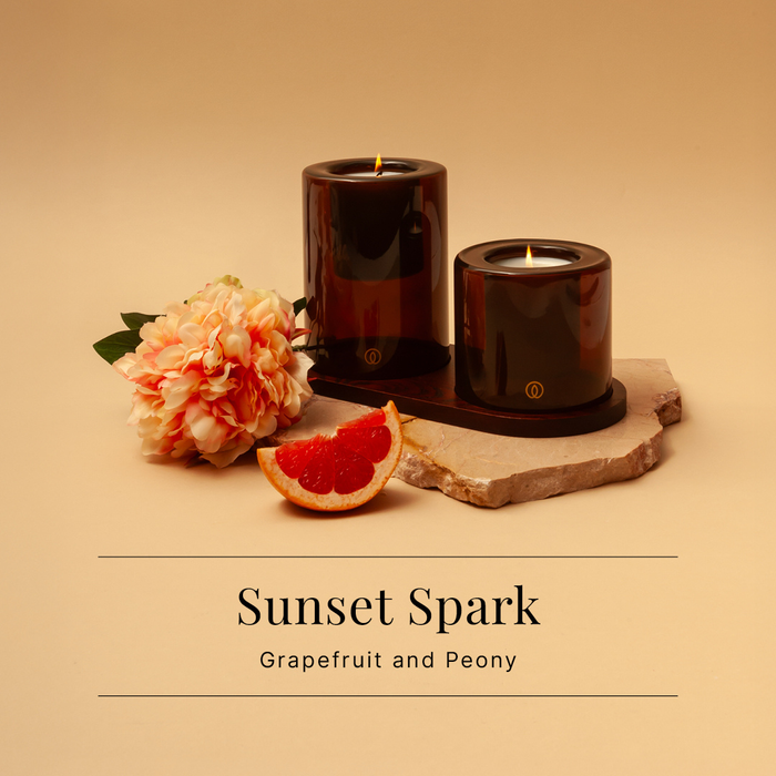 Spaas Delight Giftbox Sunset Spark – 2 Geurkaarsen & Schaal