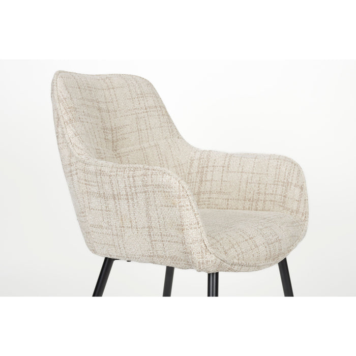 Housecraft Living Jez Eetkamerstoelen met armleuning Beige - Set van 2