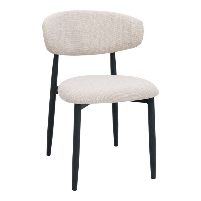 Giga Meubel - Eetkamerstoel Alexia Beige|Zwart  - Set van 2