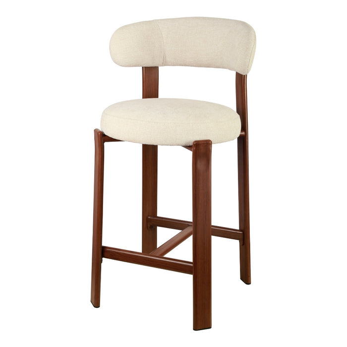 DÉJA Living - Barstoel Beige|Walnoot - Märsta - Set van 2