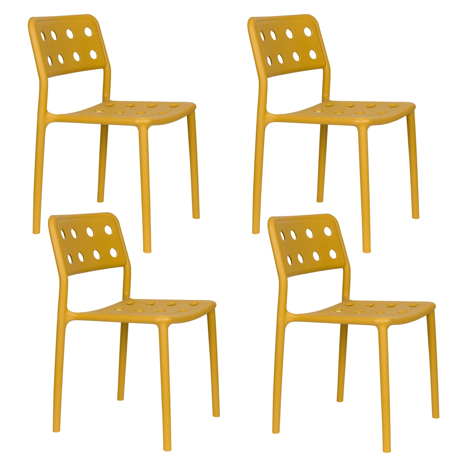 Housecraft Living Serra Tuinstoelen Kunststof Geel - Set van 4