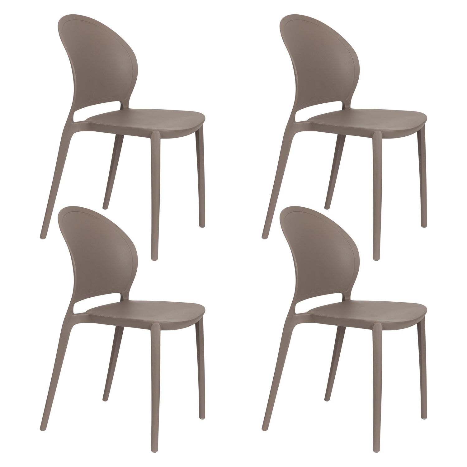 Housecraft Sjoerd Tuinstoelen Kunststof Grijs - Set van 4