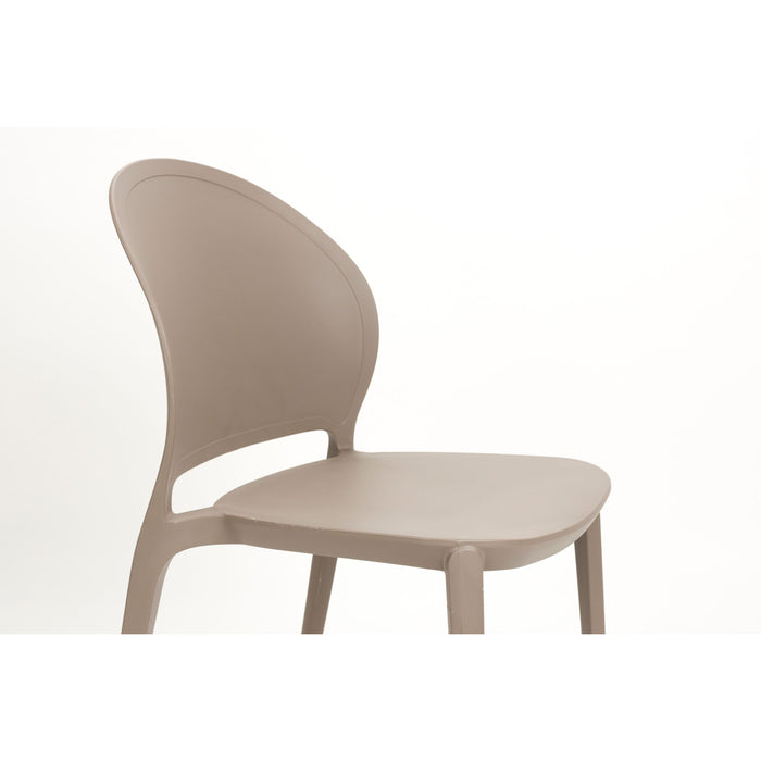 Housecraft Sjoerd Tuinstoelen Kunststof Grijs - Set van 4