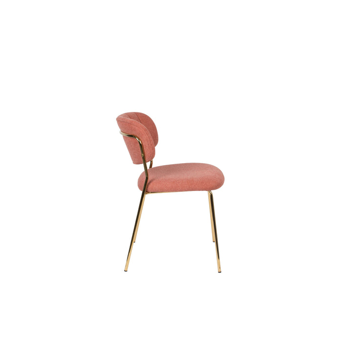 Housecraft Living Jolien Eetkamerstoelen Goud| Roze - Set van 2