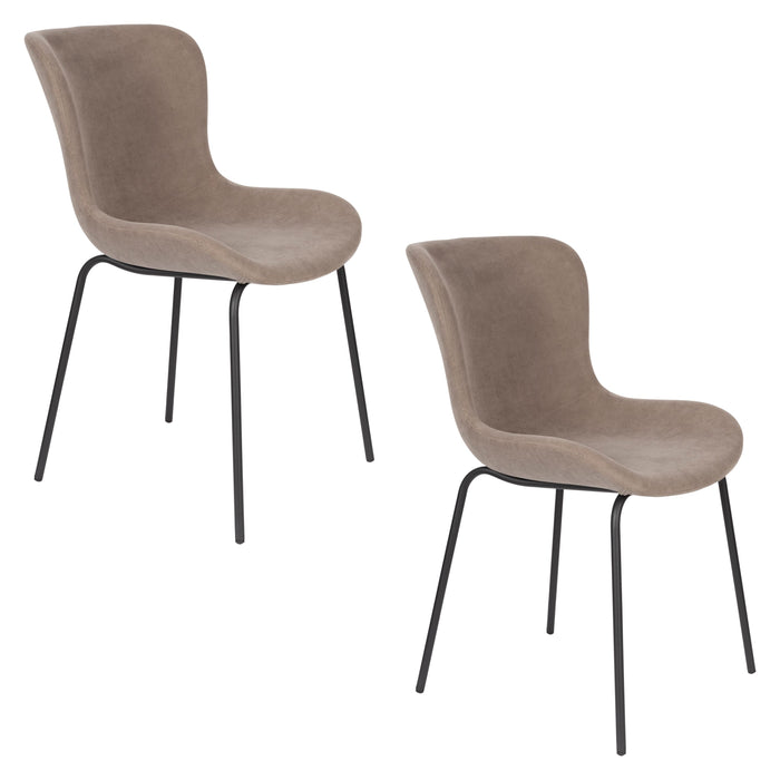 Housecraft Living Junzo Rib Eetkamerstoelen Grijs - Set van 2
