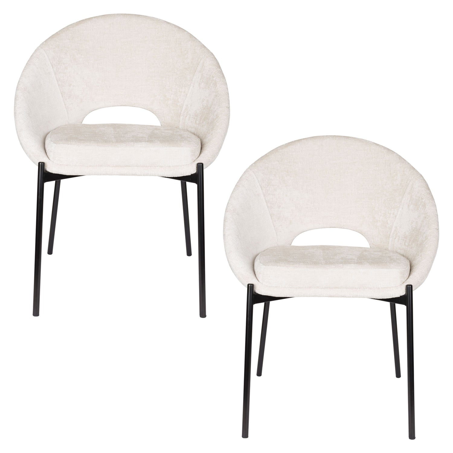 Housecraft Living Dando Eetkamerstoelen Off White - Set van 2