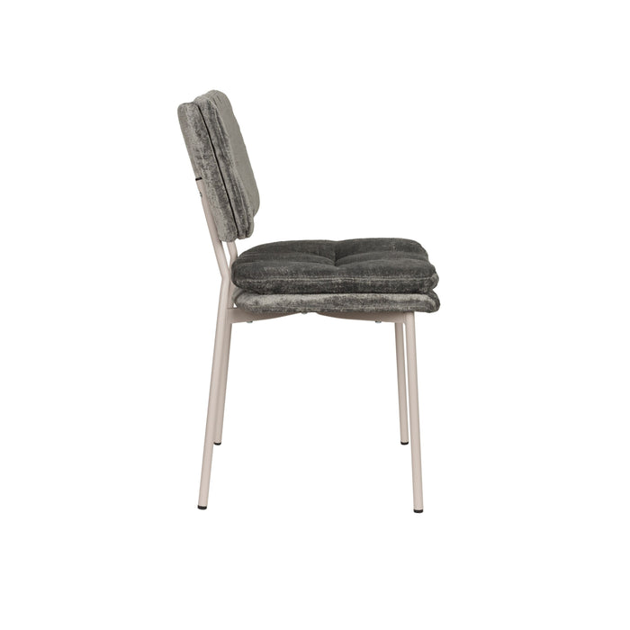 Housecraft Living Franck Eetkamerstoelen Velours Grijs - Set van 2