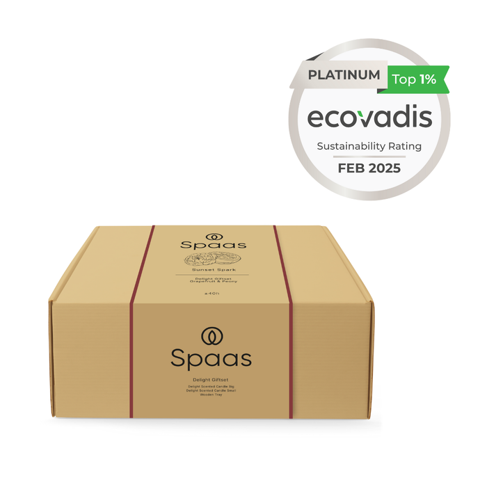 Spaas Delight Giftbox Sunset Spark – 2 Geurkaarsen & Schaal