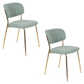 Housecraft Living Jolien Eetkamerstoelen Goud| Lichtgroen - Set van 2