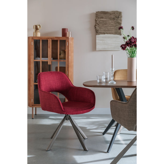 Housecraft Living Toye Eetkamerstoelen draaibaar Rood - Set van 2