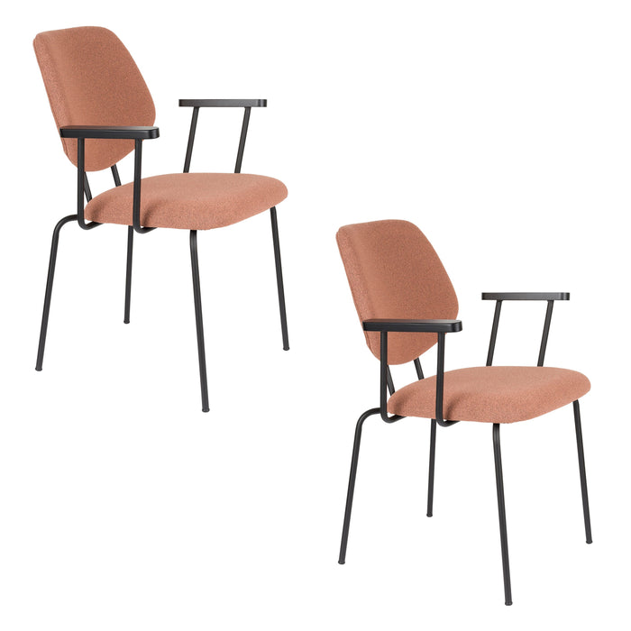Housecraft Living Zelo Eetkamerstoelen Armleuning Roze - Set van 2