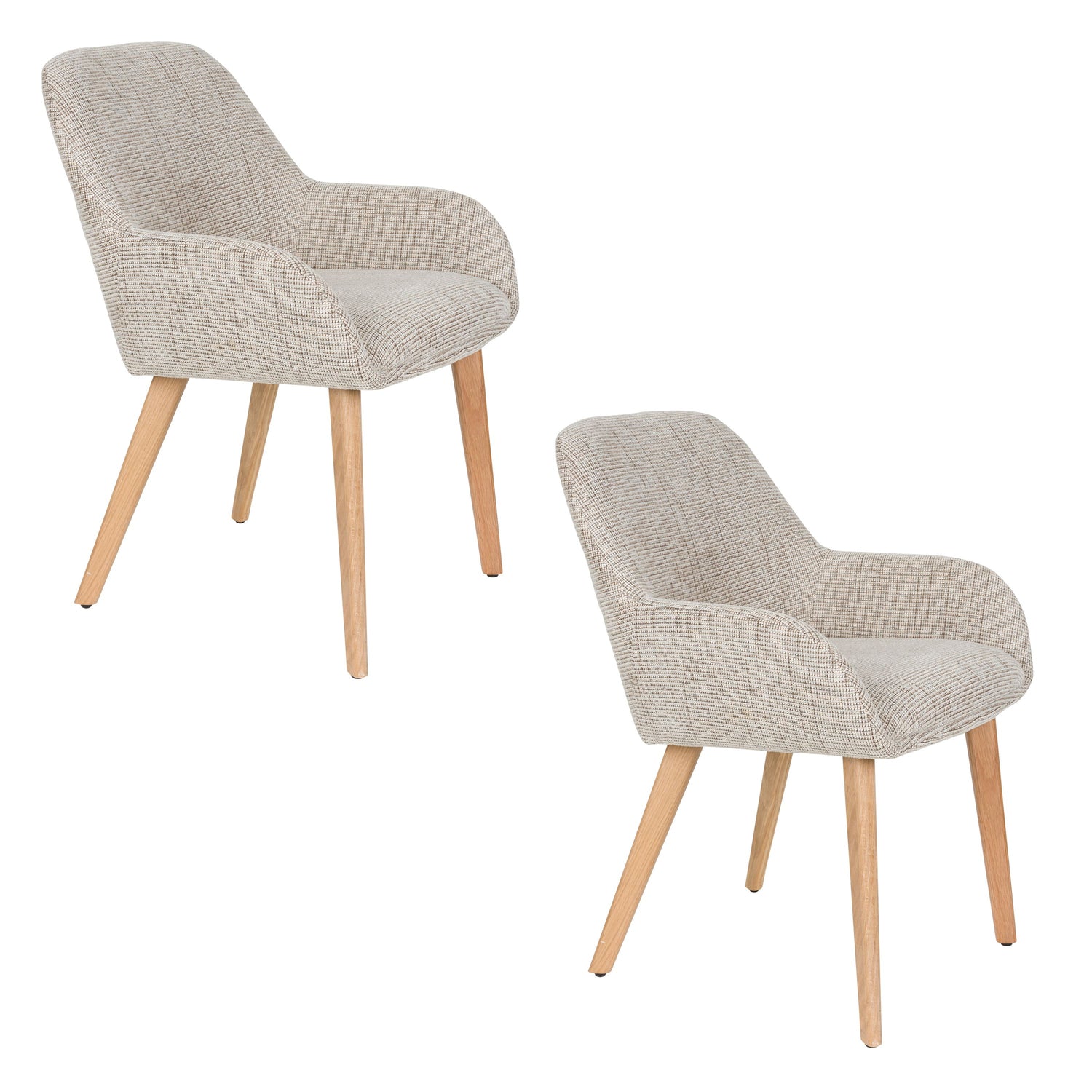 Housecraft Living Loua Eetkamerstoelen Beige| Bruin - Set van 2