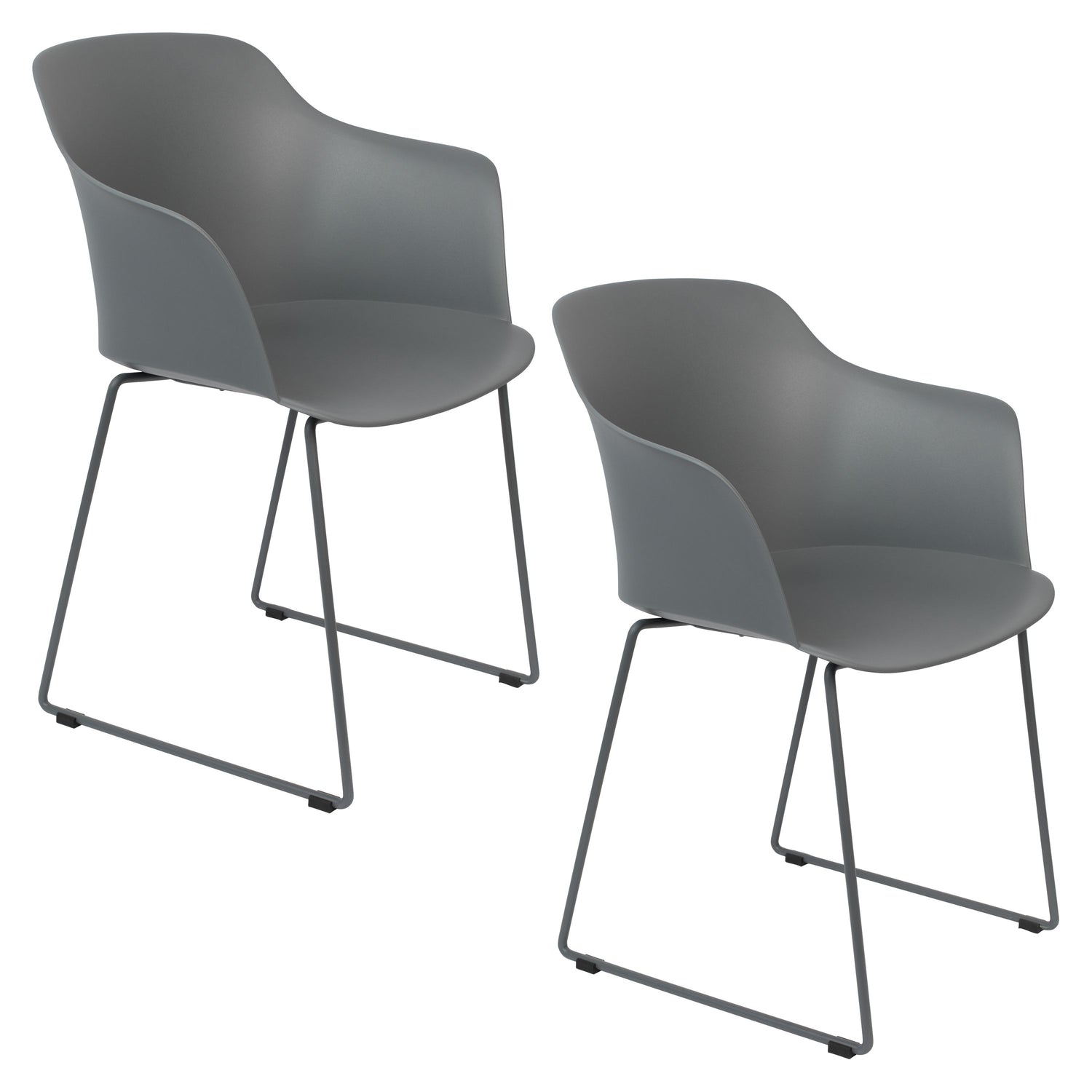 Housecraft Living Tango Eetkamerstoelen armleuning Grijs - Set van 2