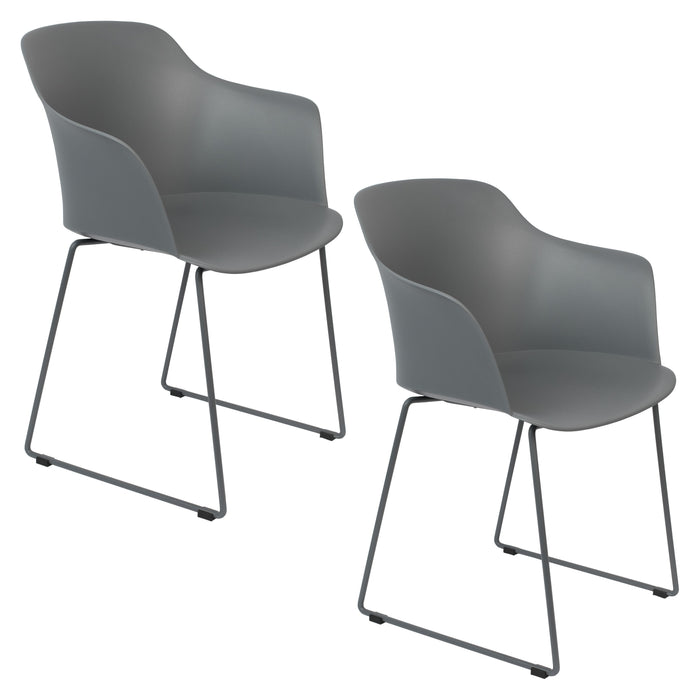 Housecraft Living Tango Eetkamerstoelen armleuning Grijs - Set van 2