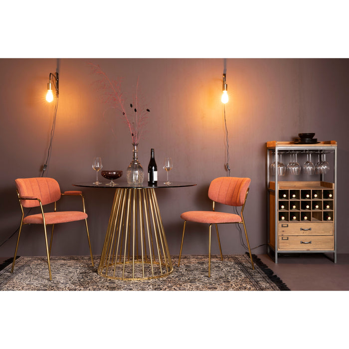 Housecraft Living Jolien Eetkamerstoelen Goud| Roze - Set van 2