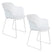 Housecraft Living Tango Eetkamerstoelen armleuning Wit - Set van 2