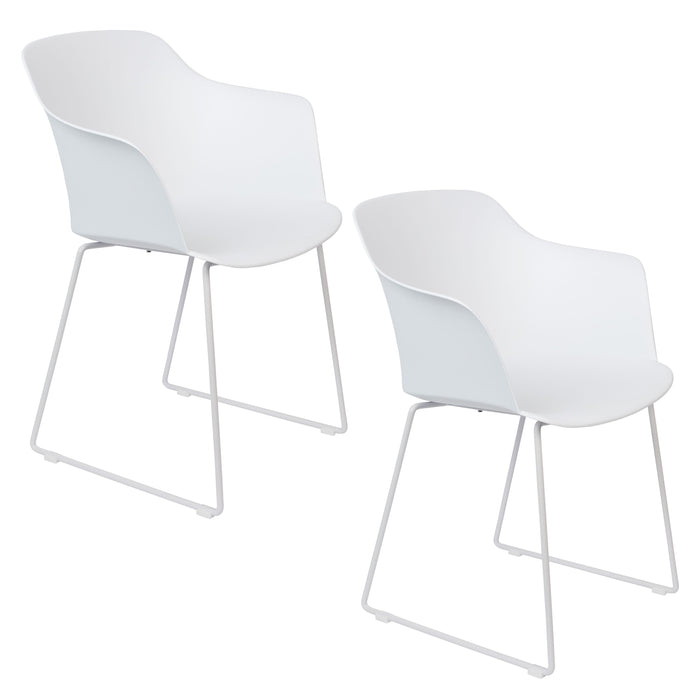 Housecraft Living Tango Eetkamerstoelen armleuning Wit - Set van 2
