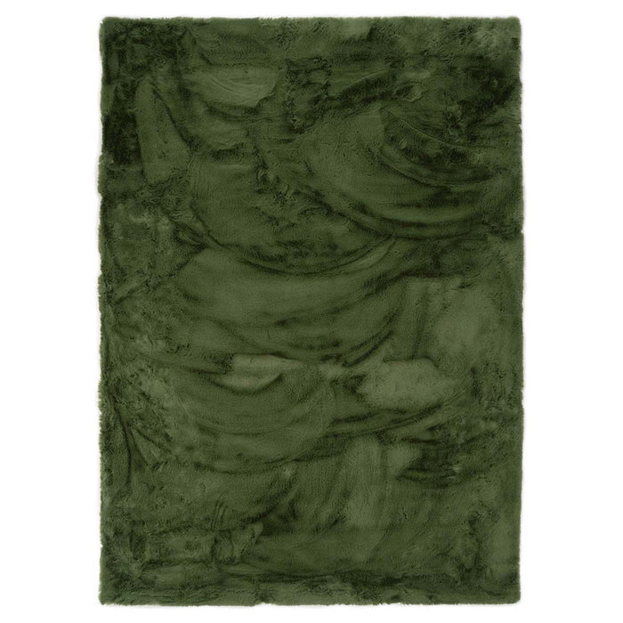 Tapeso Zacht hoogpolig vloerkleed - Comfy plus - olijfgroen - 80x150