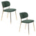 Housecraft Living Jolien Eetkamerstoelen Goud| Dondergroen - Set van 2