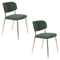 Housecraft Living Jolien Eetkamerstoelen Goud| Dondergroen - Set van 2