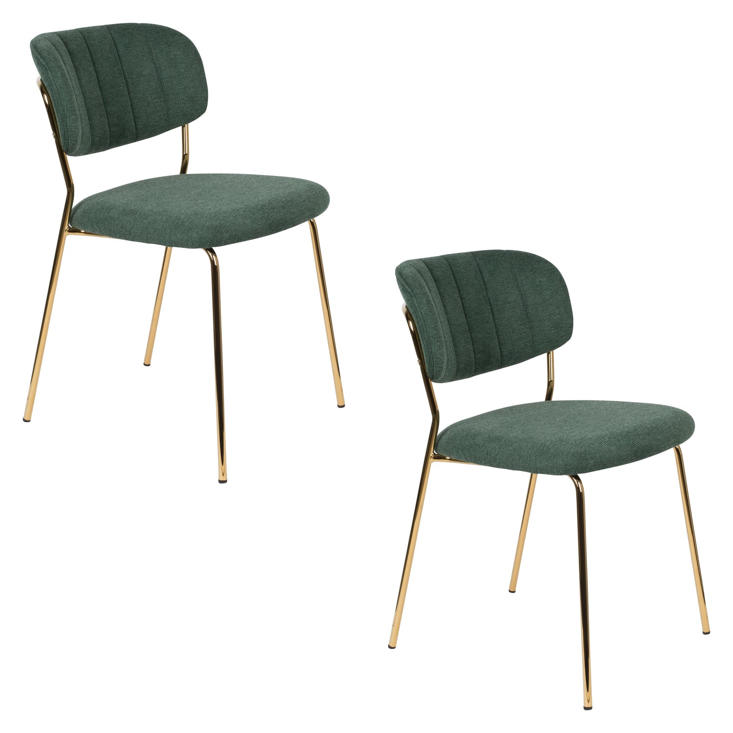 Housecraft Living Jolien Eetkamerstoelen Goud| Dondergroen - Set van 2
