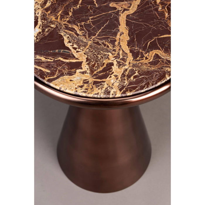 Dutchbone Mount Bijzettafel Rond 32,5x32,5 cm Marmer Bruin