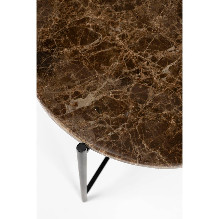 Housecraft Living Tooz bijzettafel Rond 40 cm Marmer Bruin
