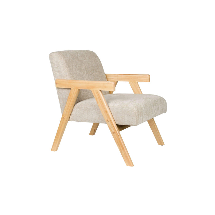 Housecraft Living Panadero Fauteuil met armleuning Hout Naturel| Beige