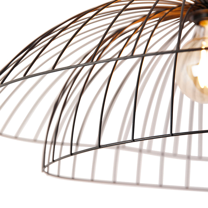 QAZQA Smart plafondlamp zwart 60 cm incl. Wifi G95 - Pua