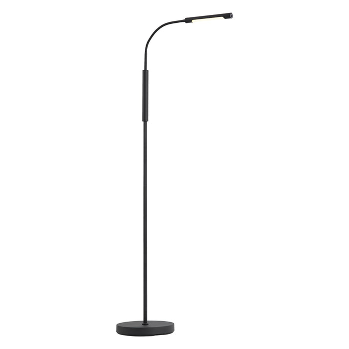 QAZQA Moderne vloerlamp zwart incl. LED 3-staps dimbaar oplaadbaar -