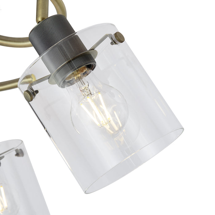 QAZQA Design plafondspot brons met helder glas rond 3-lichts - Domo