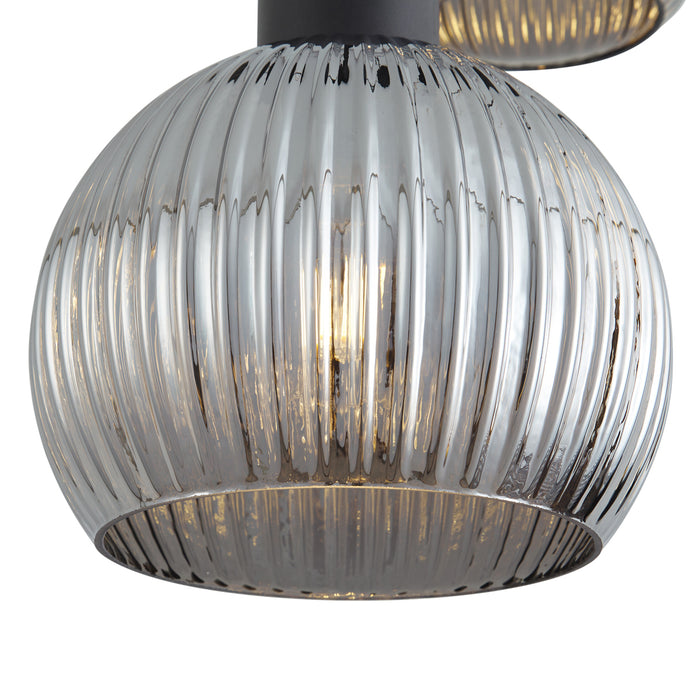 QAZQA Design hanglamp zwart met smoke glas 3-lichts - Ana
