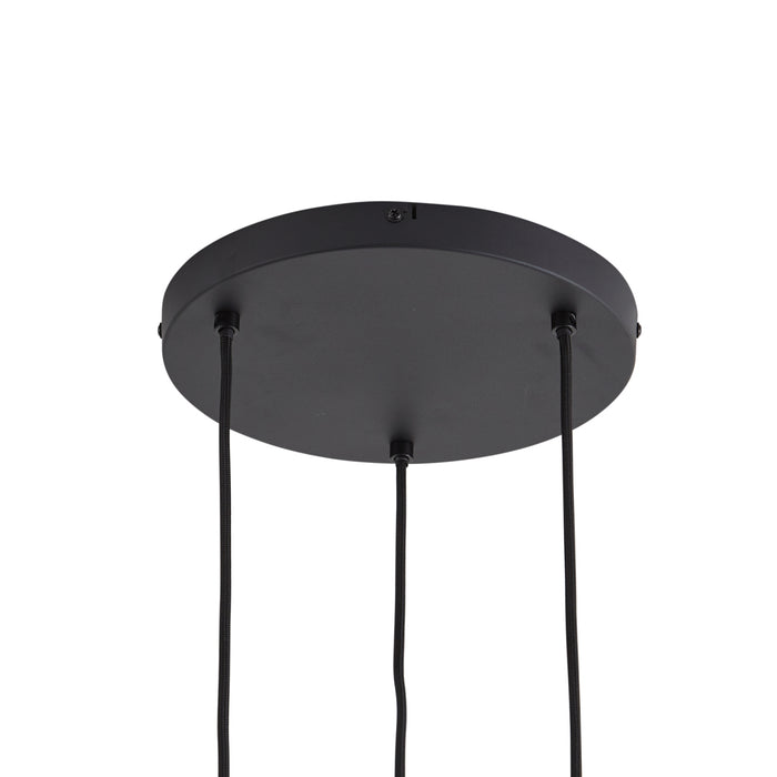 QAZQA Design hanglamp zwart met smoke glas 3-lichts - Ana