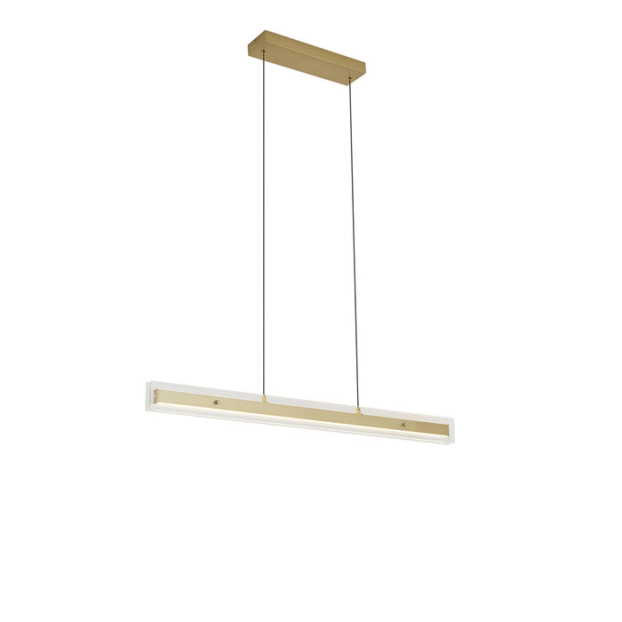QAZQA Moderne hanglamp messing met helder glas - Catch