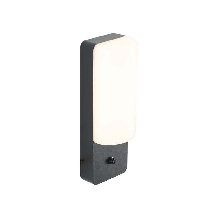 QAZQA Buiten wandlamp zwart met schemersensor incl. LED - Shift