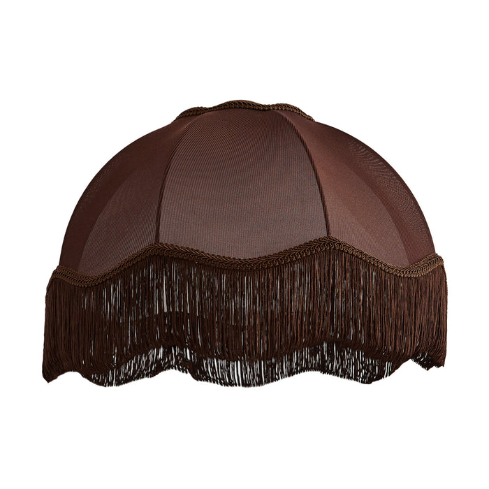 QAZQA Stoffen lampenkap bruin met witte binnenkant 45|15|21,5 -