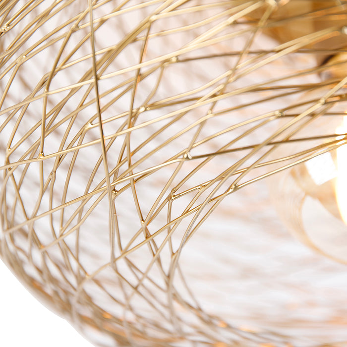 QAZQA Smart plafondlamp goud ovaal incl. Wifi G95 - Sarella