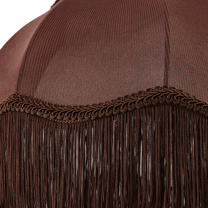 QAZQA Stoffen lampenkap bruin met witte binnenkant 31,5|15|14 -